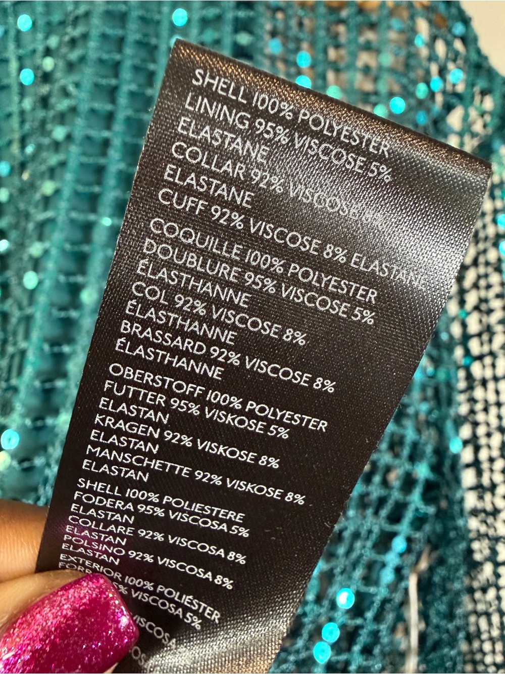 Anthropologie Pilcro Long Sleeve Sequin Top Turquoise Size S Balloon Sleeve Tank - Picture 7 of 10